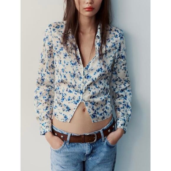 NWT ZARA FITTED PRINTED SHIRT - Picture 2 of 6